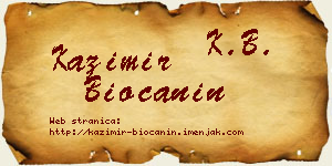 Kazimir Biočanin vizit kartica